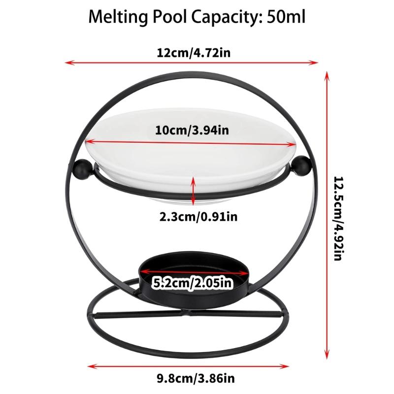 High Temperatures Resistant Ceramics Wax Melt Burners Essential Oil Diffuser Metal Tealight Stand for Relaxing Ambiances