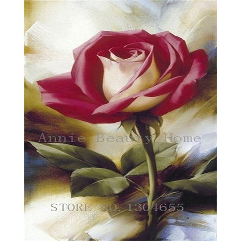 

DIY алмазная живопись цветок набор для вышивки крестом 5D полная дрель вышивка мозаика роза картина стразами подарок домашний декор Full Round 30x40CM