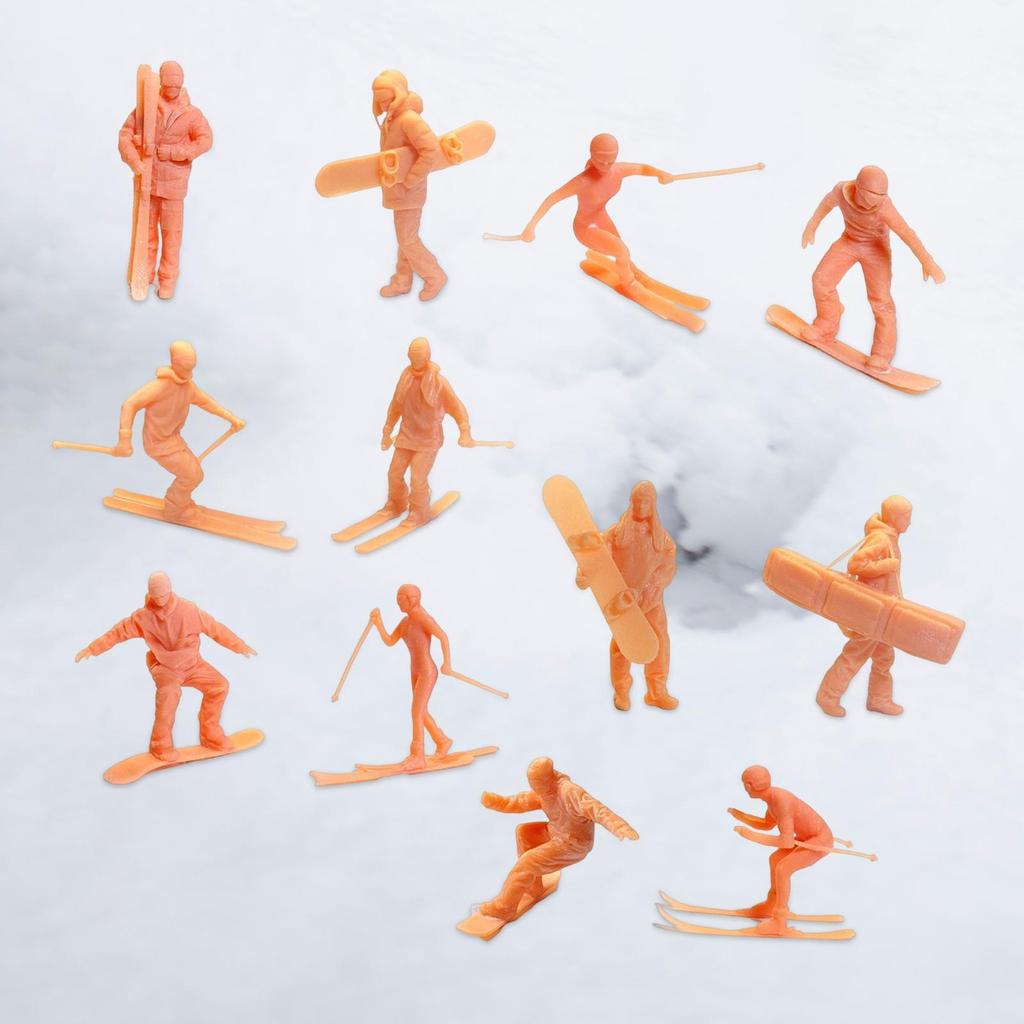 DIY Miniatures Garden Decoration Skiing Figures Resin Doll Model for Desk
