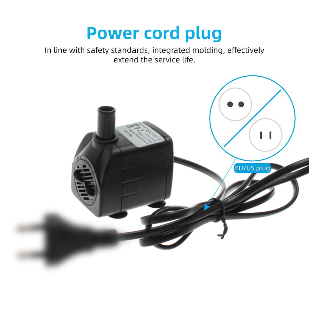 Mini Submersible Water Pump Flow Adjustable Electric Max 600L/H Flow 3.9ft Lift Portable Mini Pump