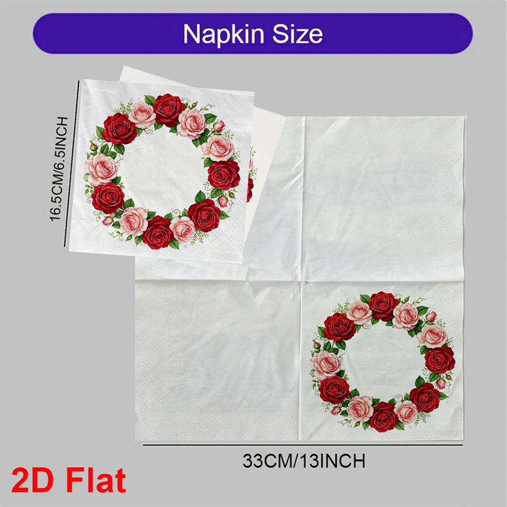 20pcs Disposable Napkins with Rose Ring Pattern Print for Wedding,Parties,and Daily Use for Thanksgiving Fall Christmas Table Decoration