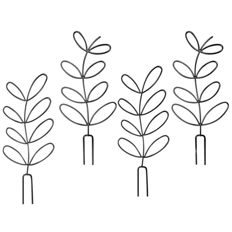 

Металлическая шпалера в форме листа, 4 шт., Опора для вьющихся растений в саду, Для комнатных растений в горшках - В комплекте Hoya, Pothos, 80 шт. креплений