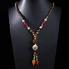 Ethnic Retro Vajra Bodhi Pendant Necklace with Wooden Beads