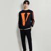 Trendy Cotton Sweatshirt For Men Casual Loose Fit Long Sleeve Crewneck Top
