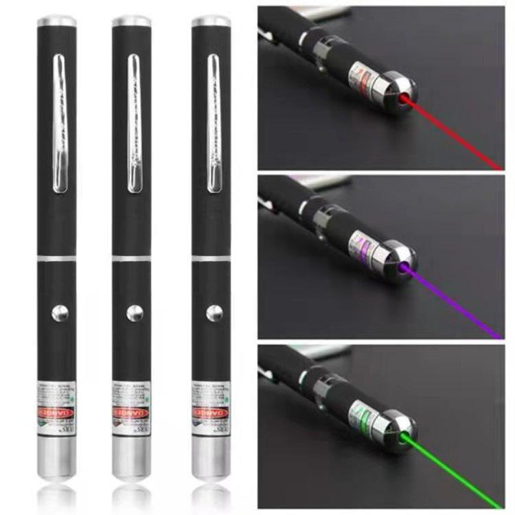 3Color Green Red Purple Laser Pointer, Multifunctional Lazer As Teaching Tool and Pet Cat Interactive Play Toy Without Battery