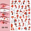 Nail Art Stickers Valentine's Day Romantic Balloon Love Rose English Adhesive Nail Stickers