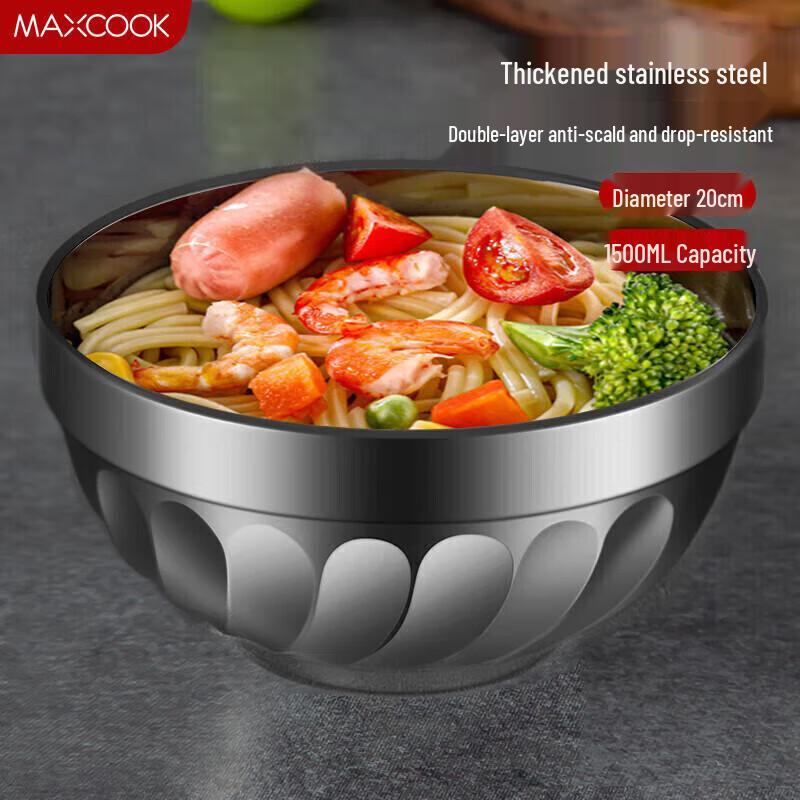 

20cm 304 Stainless Steel Double-Wall Insulated Bowl