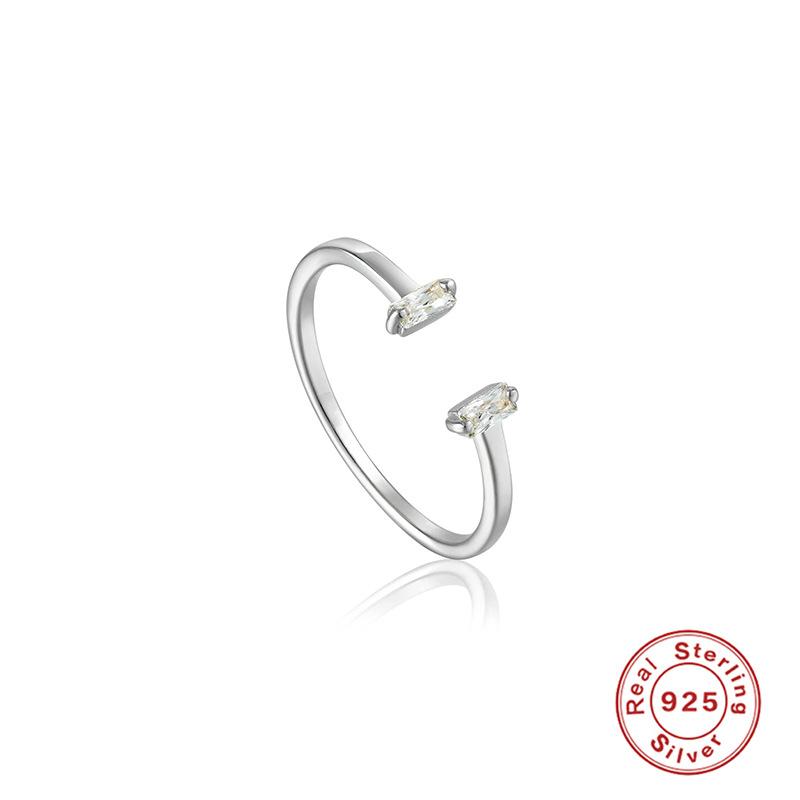 

Кольцо Wind S925 Sterling Silver Minimalist Leaf Flower Ring с неровными цветными бриллиантами, позолоченное, открытое женское кольцо Opening Adjustable