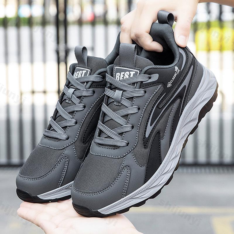 Large Size Men's Running Shoes 2026 Spring Autumn New Non Slip Soft Sole Lace Up Sneakers Lightweight Comfortable Casual Shoes