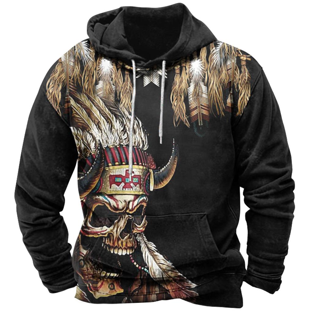Fashion Print Loose Men's And Women's Long Sleeve Hooded Sweater