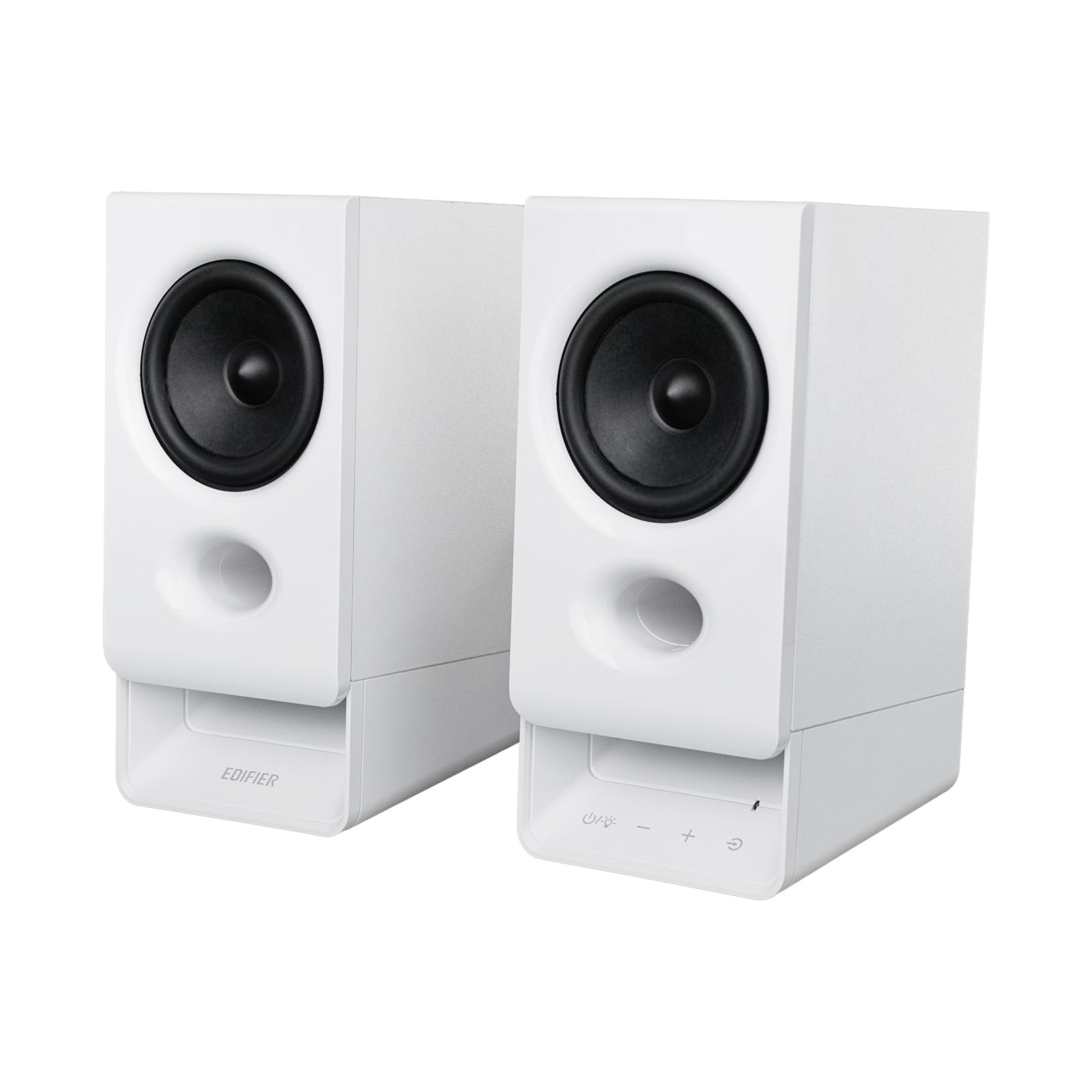 

EDIFIER R20BT Bluetooth Speaker Power AUX Headphone 5W RMS Output Customizable Sound Lights via App Compatible Compact Desktop White USB-C Supply, білий
