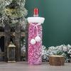 Glitter Sequins Bottle Bag Holiday Table Decoration Lightweight Gift Storage Pouch for Family
