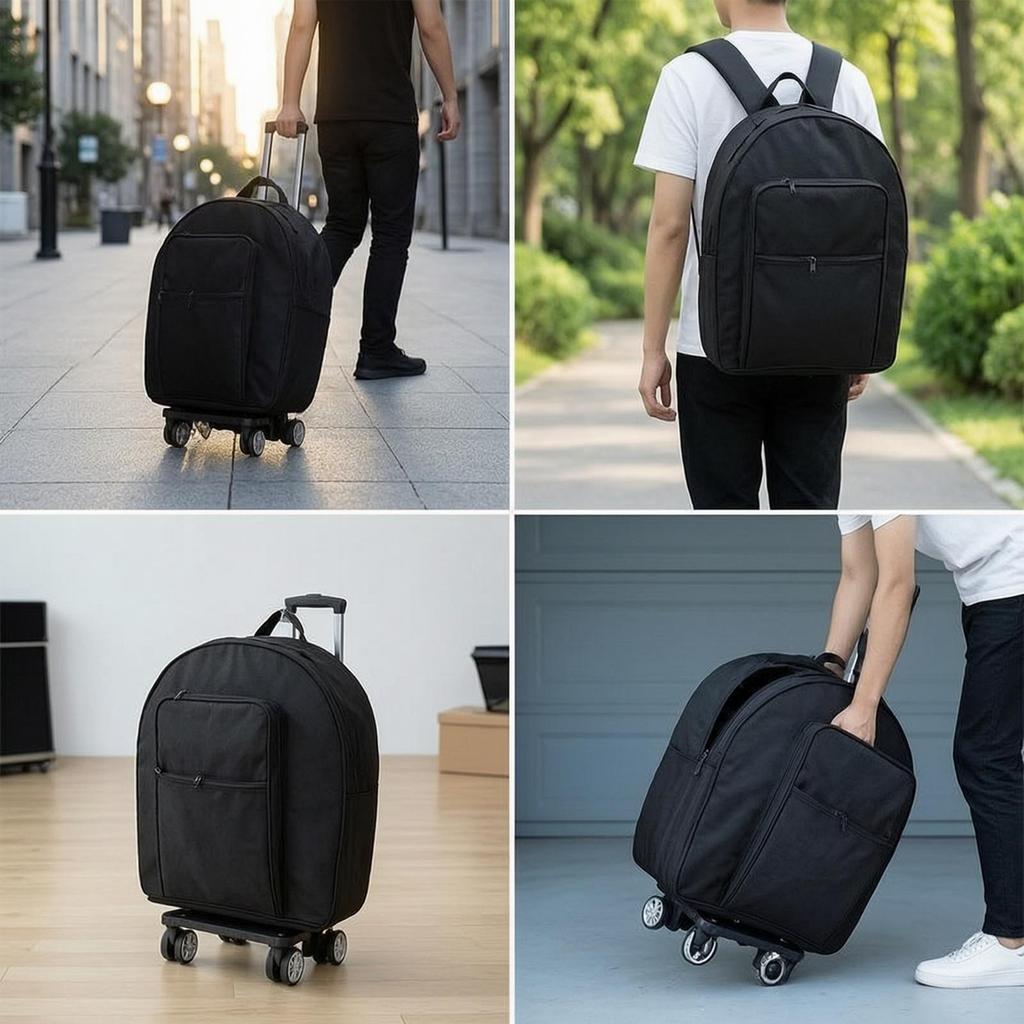Cymbal Bag with Wheels Padded Drum Hardware Adjustable Straps Rolling Case