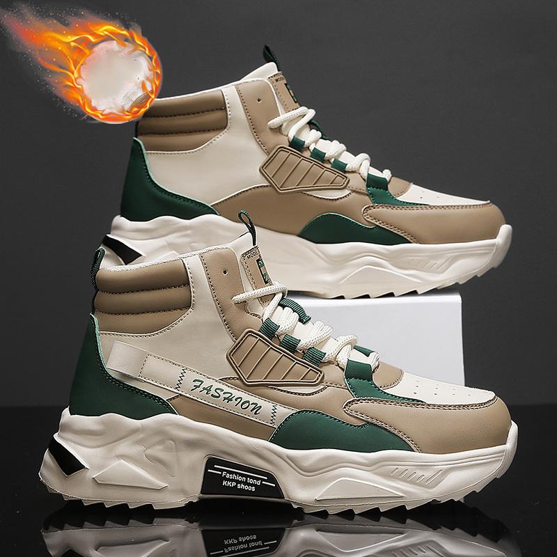 

2024 Новые зимние мужские ботинки, тапочки, теплые мужские туфли, водонепроницаемые нескользящие высокие кроссовки, мужские ботинки из искусственной кожи, размер 39-44 39