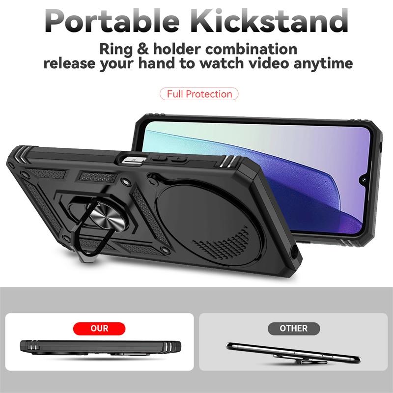 For Xiaomi Redmi 14C 4G Case Slide Lens Protect Shockproof Armor Phone Case For Xiaomi Redmi 14C 14 C Redmi14C Ring Holder Cover