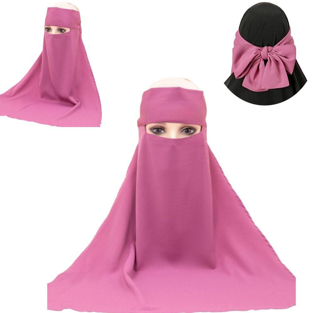 Tie Back Muslim Women's Scarves Stretchable Islamic Headscarf Modest Nida Head Wrap Cap  Daily Wear