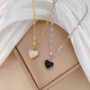 [Whole Body Titanium Steel] Minimalist Style Double-sided Love Necklace Women's Ins Collarbone Chain with Jewelry