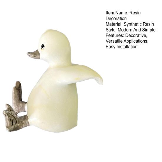 White Duck Figurine Resin Duck Statue Flower Pot Hugger Planter Edge Duck Statue for Potted Plants Aquarium