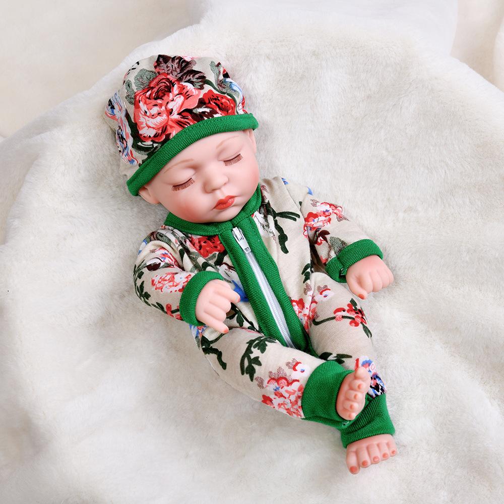 Mini 11-inch Reborn Doll with Closed Eyes, Simulation Baby Doll for Little Girls, Early Education Sleeping Doll