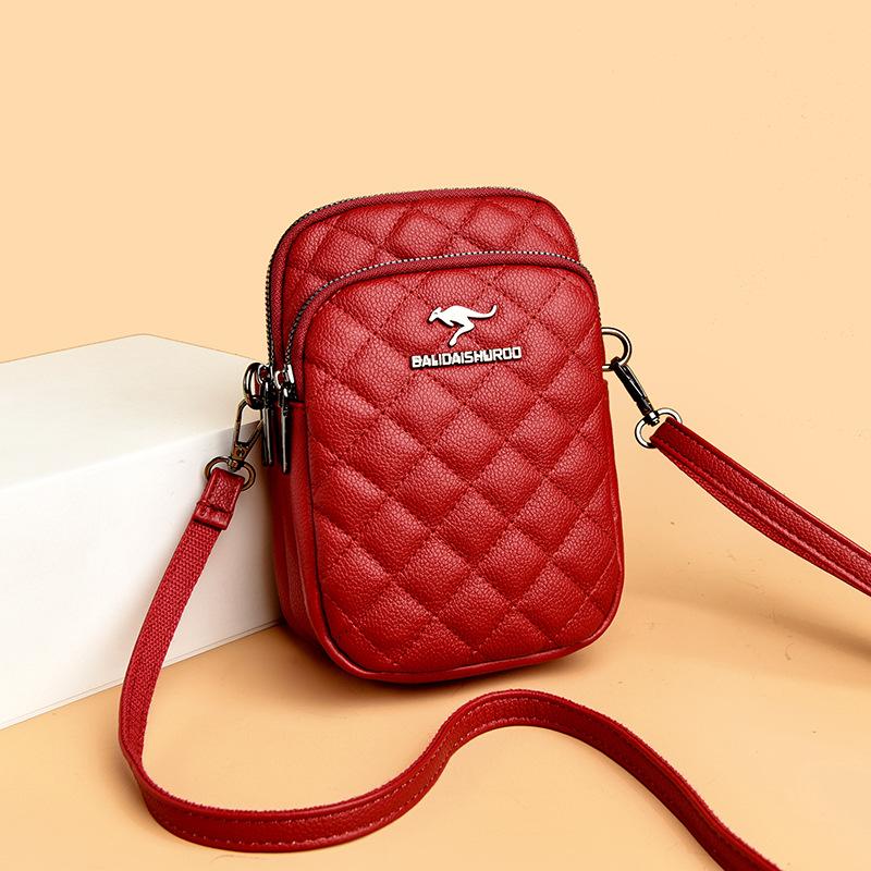 Mobile Phone Crossbody Women's Bag, Single-shoulder Mom's Bag, Fashionable Diamond-shaped Mobile Phone Bag