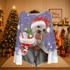 Women's Christmas Print Lightweight Sweater Casual Long Sleeve Knit Pullover for Holiday Wear