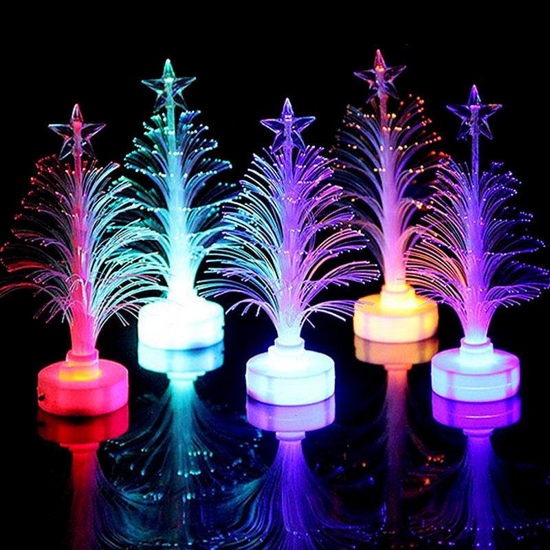 Home Table Party Decor Charm Santa Claus Decorations 1PC Merry Christmas LED Color Changing Mini Xmas Tree