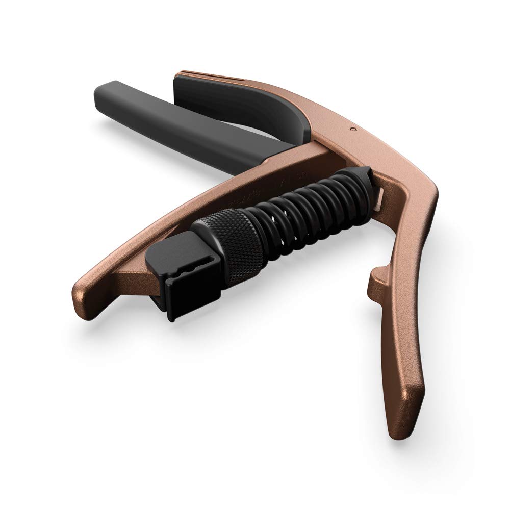 NS Artist Metallic Capo for Electric and Acoustic Guitars D'Addario Capo, Bronze, PW-CP-10MBR, One-Touch