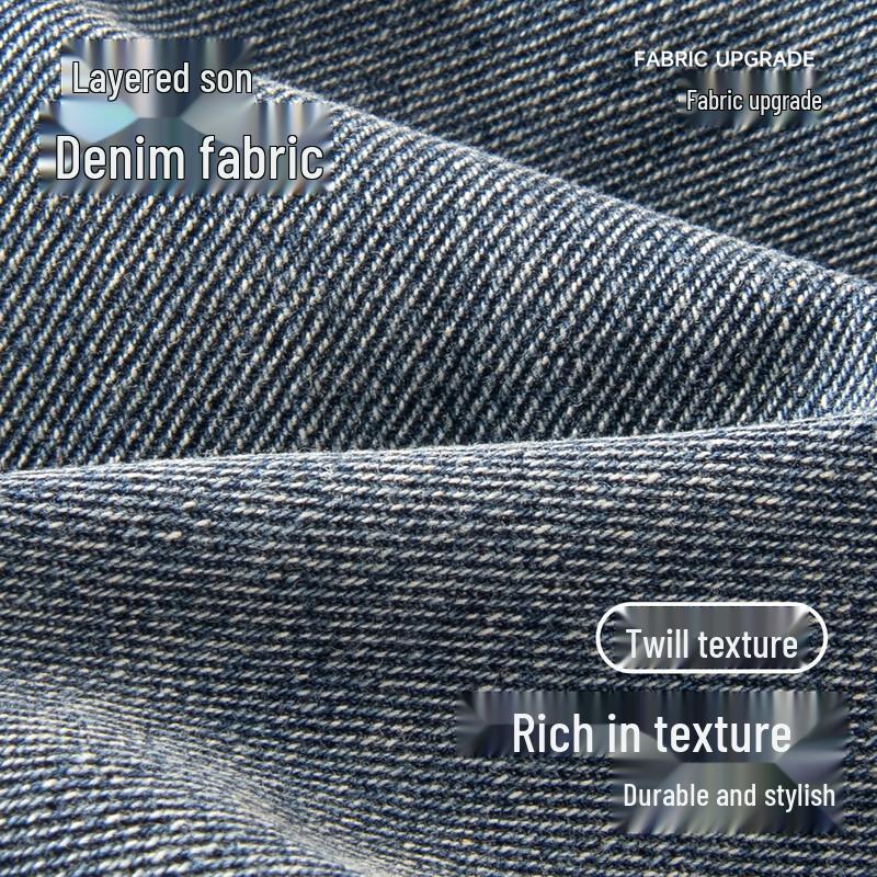 Fingercroxxit Men's American Style Loose Fit Curved Jeans