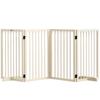 Modular Foldable Pet Safety Barrier with Support Feet, Solid Wood, 206 X 35.5 X 76 Cm