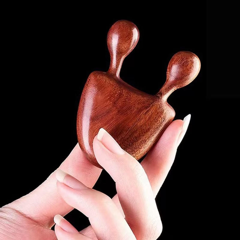 Wooden Snail Shape Nose Massage Comb Sandalwood Round Tip Gua Sha Tool Face Eye Nasal Meridian Relaxation Acupuncture Therapy Massager
