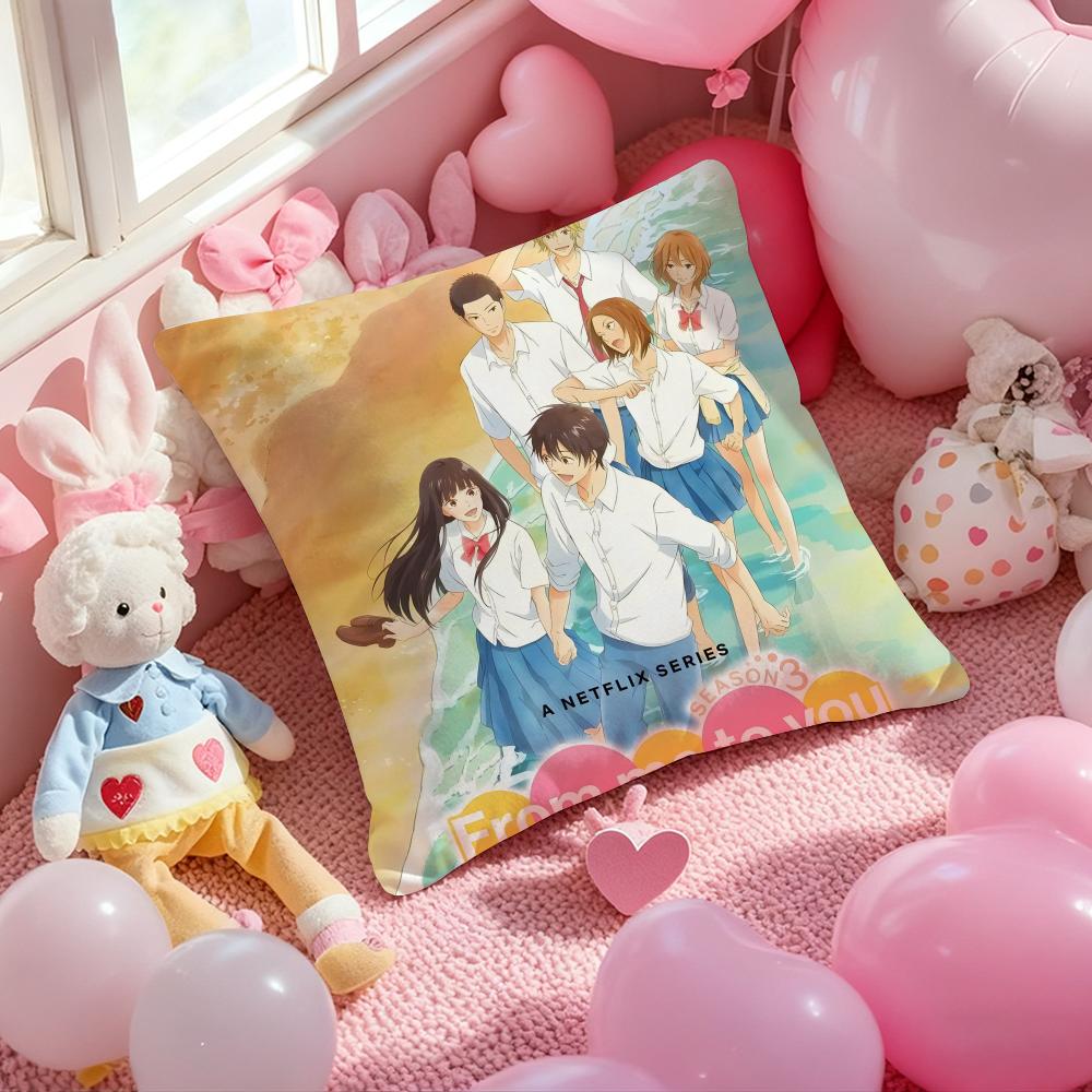 Comics K-Kimi Ni TodokeS Classic Cushion Cover Pattern Printed Pillowcase for Living Room Sofa Cushion Cover & Bedroom Decor