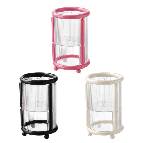 Makeup Brush Holder Desktop Lipstick Eyebrow Pencil Organizer 2-Tier Cosmetic Brush Cup for Dressing Table Organization