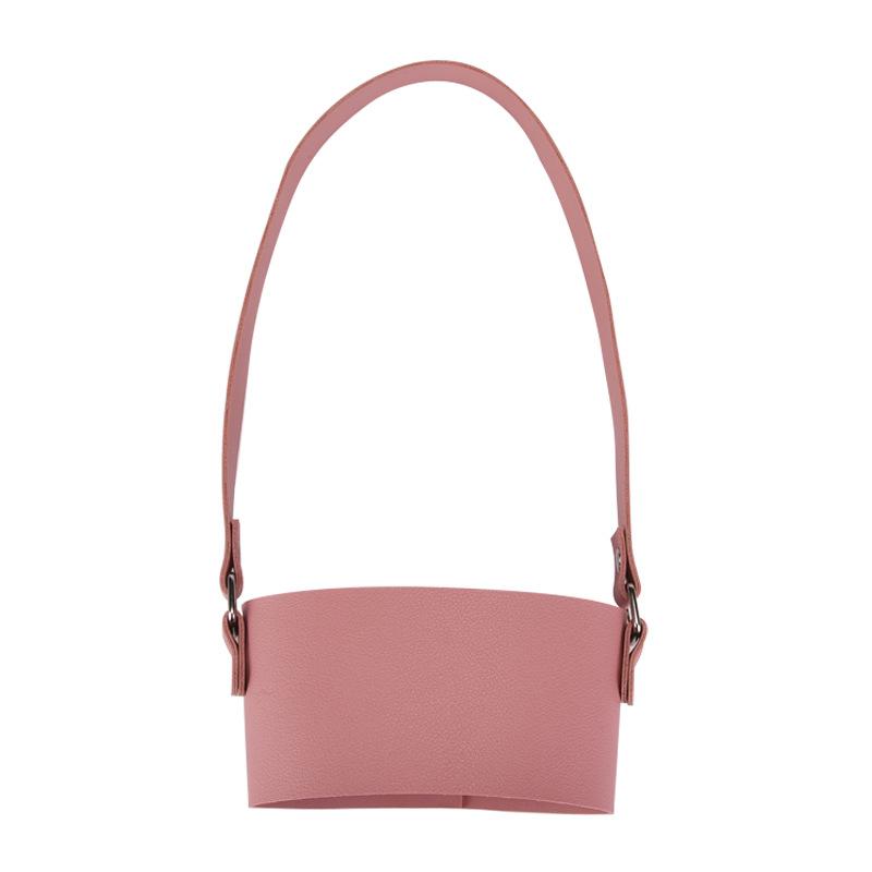 2025 Portable Cup Cover Thickened Milk Tea Cup Accessories Outdoor Portable Tote Bag Women'S Leather Non-Slip Cup Cover