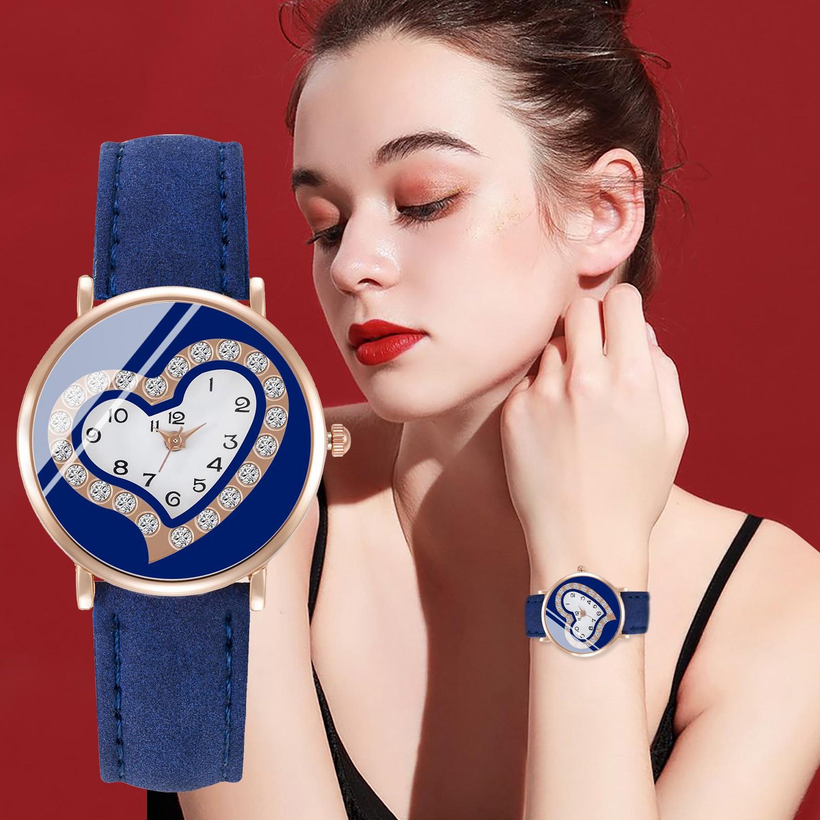 

Женские часы с кожаным ремешком, аналоговые кварцевые модные темпераментные женские часы One Size