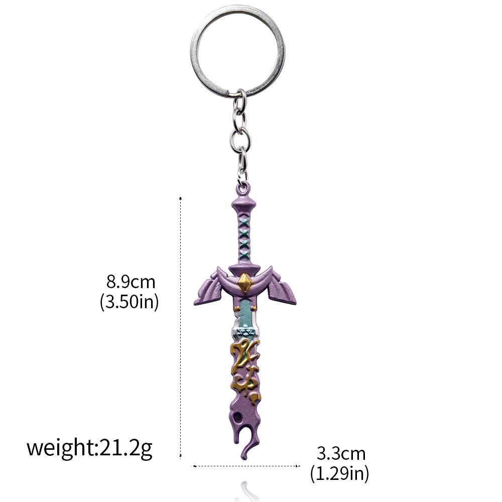 13CM Zeldas Master Sword Model Keychain Breath of The Wild Metal Pendant Keychain for Men Women Car Bag Jewelry Gift