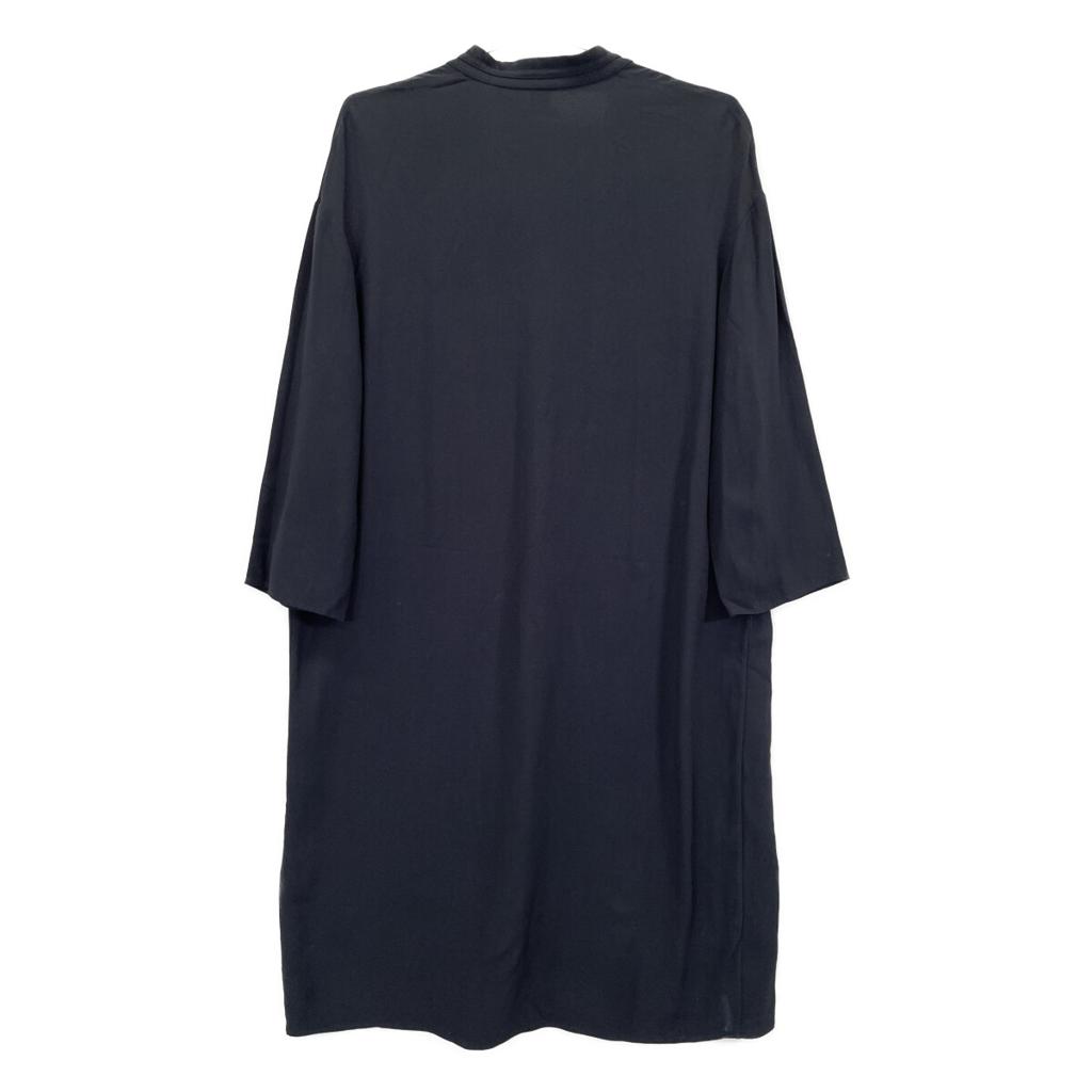 HERMES Navy Silk Blend Ribbon Tie Dress dress 34 NavyUsed