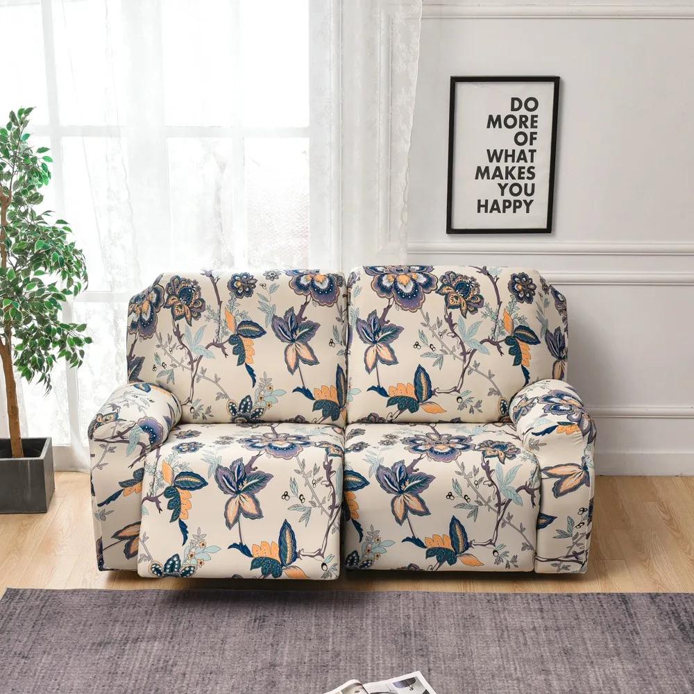 Nordic Print Recliner Loveseat Sofa Cover 2Seat Armchair Cover Elastic Sofa Protector Cover Lounge Home Living Room 10960₽