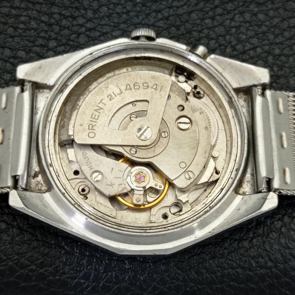 VINTAGE ORIENT AUTOMATIC 46941 JAPAN MENS GREEN COLOR DIAL WATCH A700682-5 R204-a700682