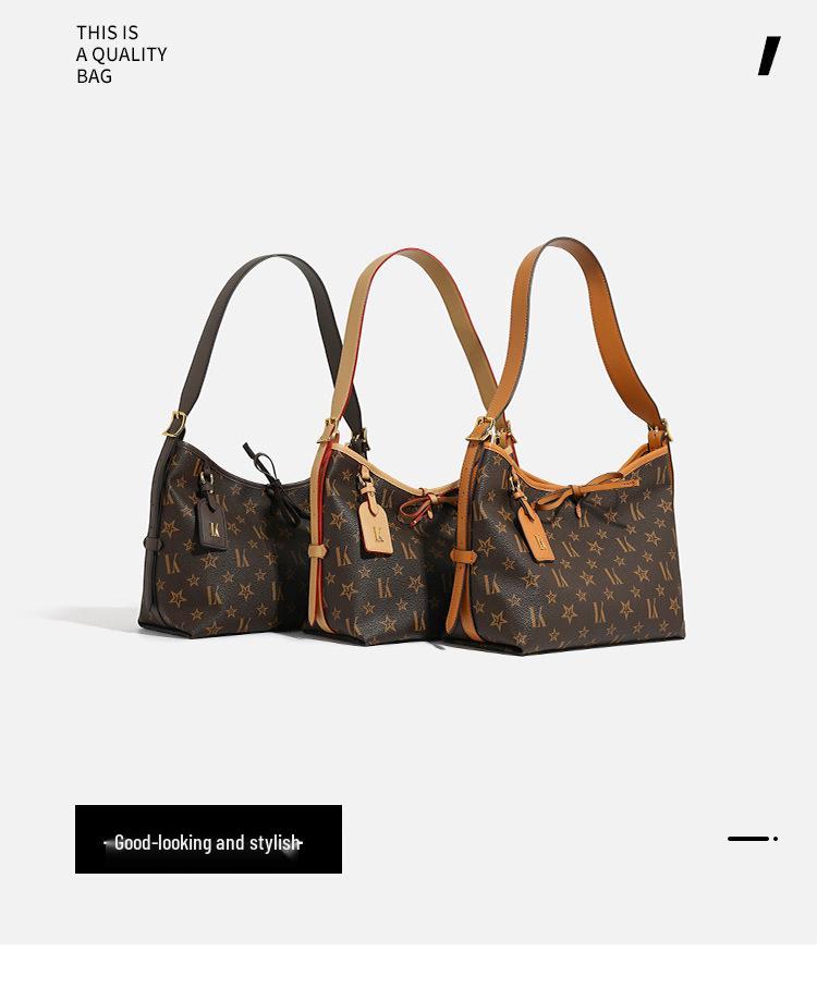Women's Retro Floral Tote Bag - Large Capacity, Single Shoulder, High-End Commuter Crossbody