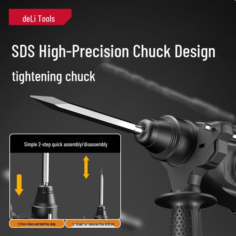 Deli Electric Rotary Hammer Drills and Demolition Picks CN plug (adapter included)