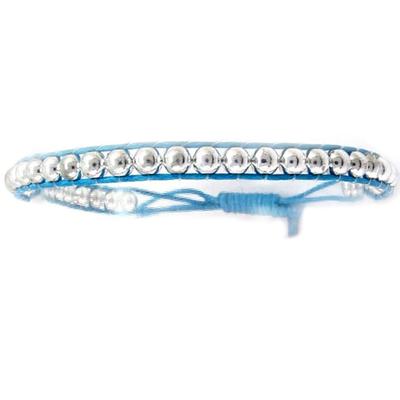 [R5288] - Silver Blue 'Kilimanjaro' Ethnic Bracelet - 5 Mm