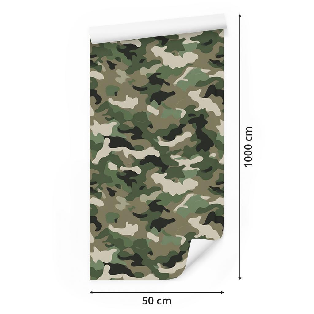 Military Camouflage Wallpaper Brown and Olive for Living Room and Bedroom 50x1000