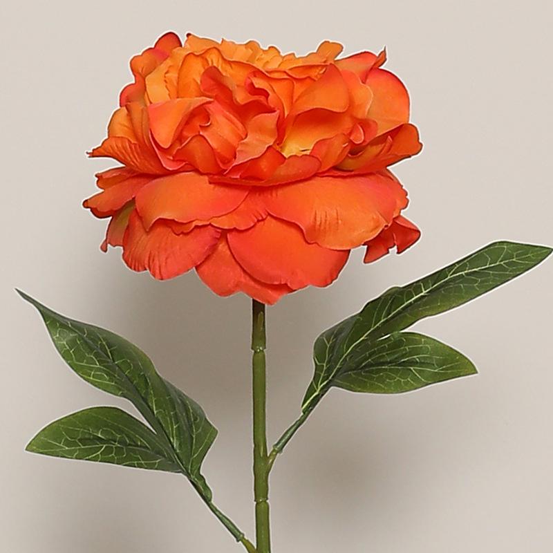Realistic Long Stem Crown Peony Artificial Silk Flower for Living Room Decor and Bouquets