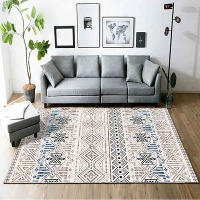 Living Room Carpet Moroccan Bohemian Lines Vintage Nordic Style Living Room Carpet Bedroom Bed Carpet