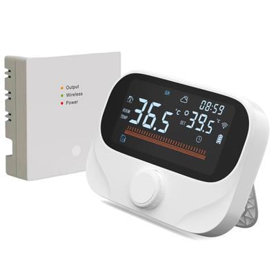 Chytrý termostat pro vytápění domu kotlem RF433 WiFi AC termostat 980 stop bezdrátový dosah APP a hlasové ovládání LED
