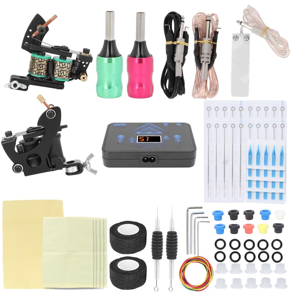Tattoo Machine Kit Shader Liner Tattoo Coil Machine Tattoo Power Supply Complete Tattoo Tools