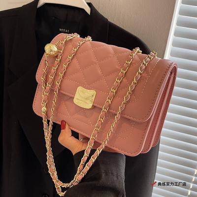 High-end Small Bag Women's Bag New Models This Year Popular Internet Celebrity Versatile Diamond Chain Bag Messenger Bag Niche