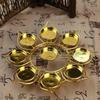 Porte-lampe à ghee en alliage Lotus à neuf étoiles à une couche - Bougeoir neuf tasses pour bougies chauffe-plat.
