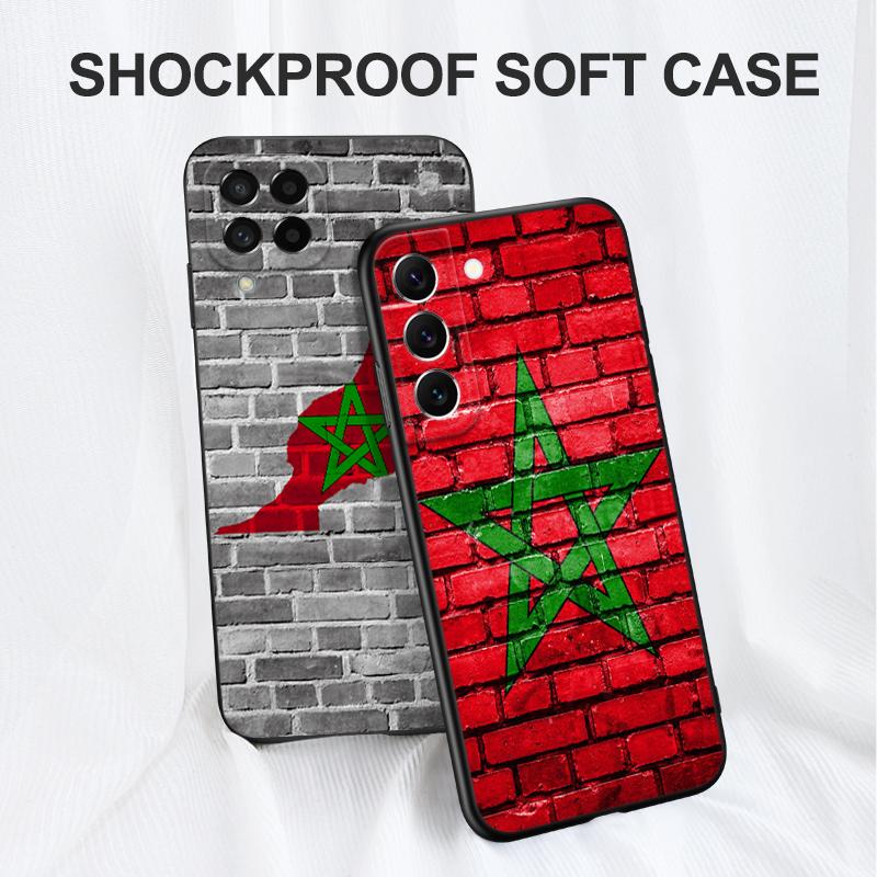 Black tpu Case For Samsung Galaxy A50 50S A30S A10 A01 A11 A21S A31 A41 A51 A71 Cover  Morocco flag Moroccan