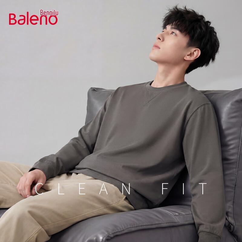 Baleno Men s Long-Sleeve Pure Cotton Round Neck T-Shirt 2XL